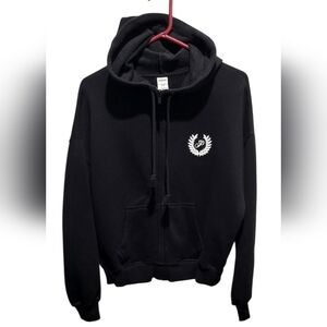 Victoria's Secret Pink Everyday Fleece Relaxed Full Zip Hoodie in Black Size XS